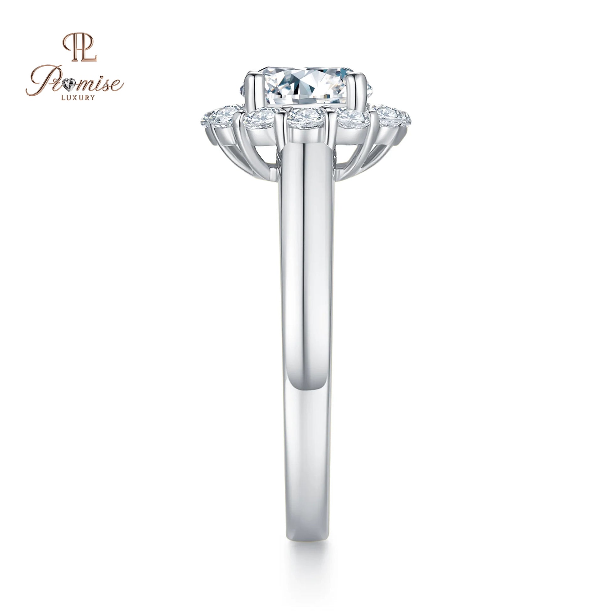 Round Cut Lab Diamond Halo Ring – Modern Bridal Design