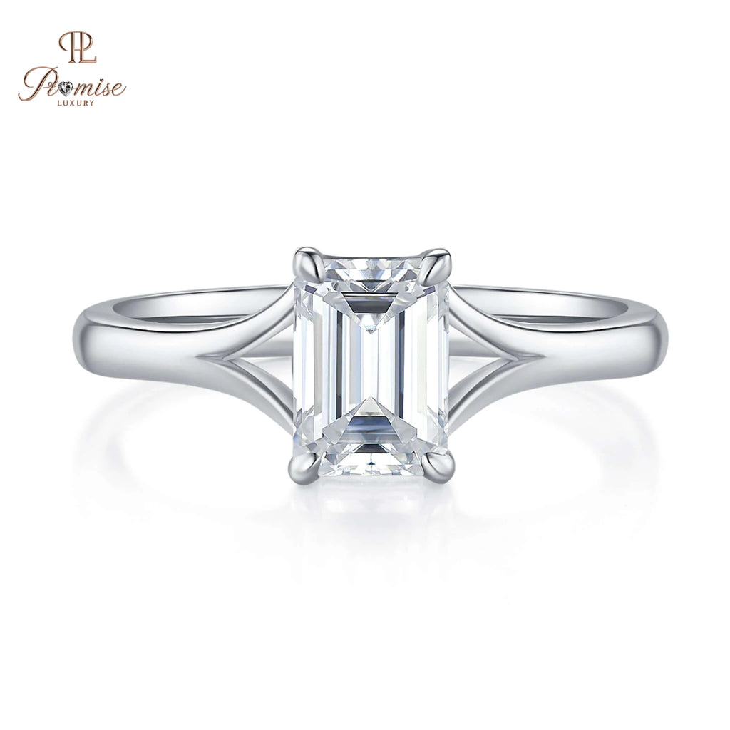 Elegant Emerald Diamond Solitaire Ring – Premium Bridal Jewelry