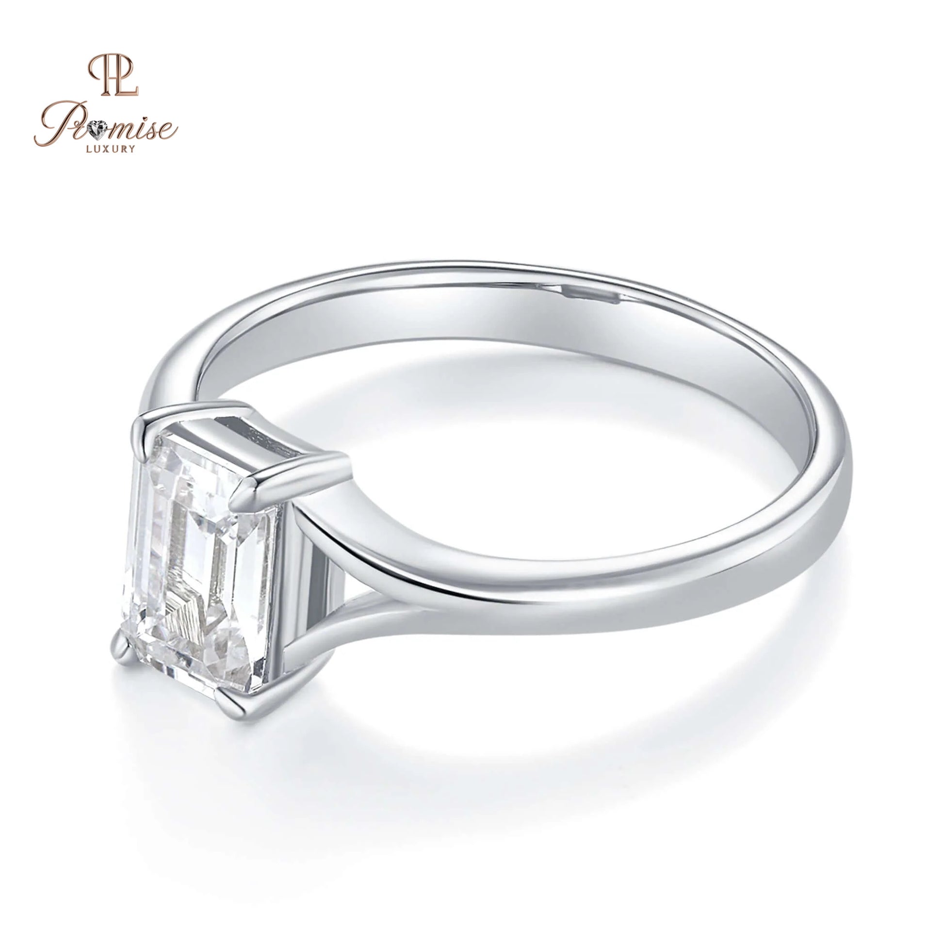 Elegant Emerald Diamond Solitaire Ring – Premium Bridal Jewelry