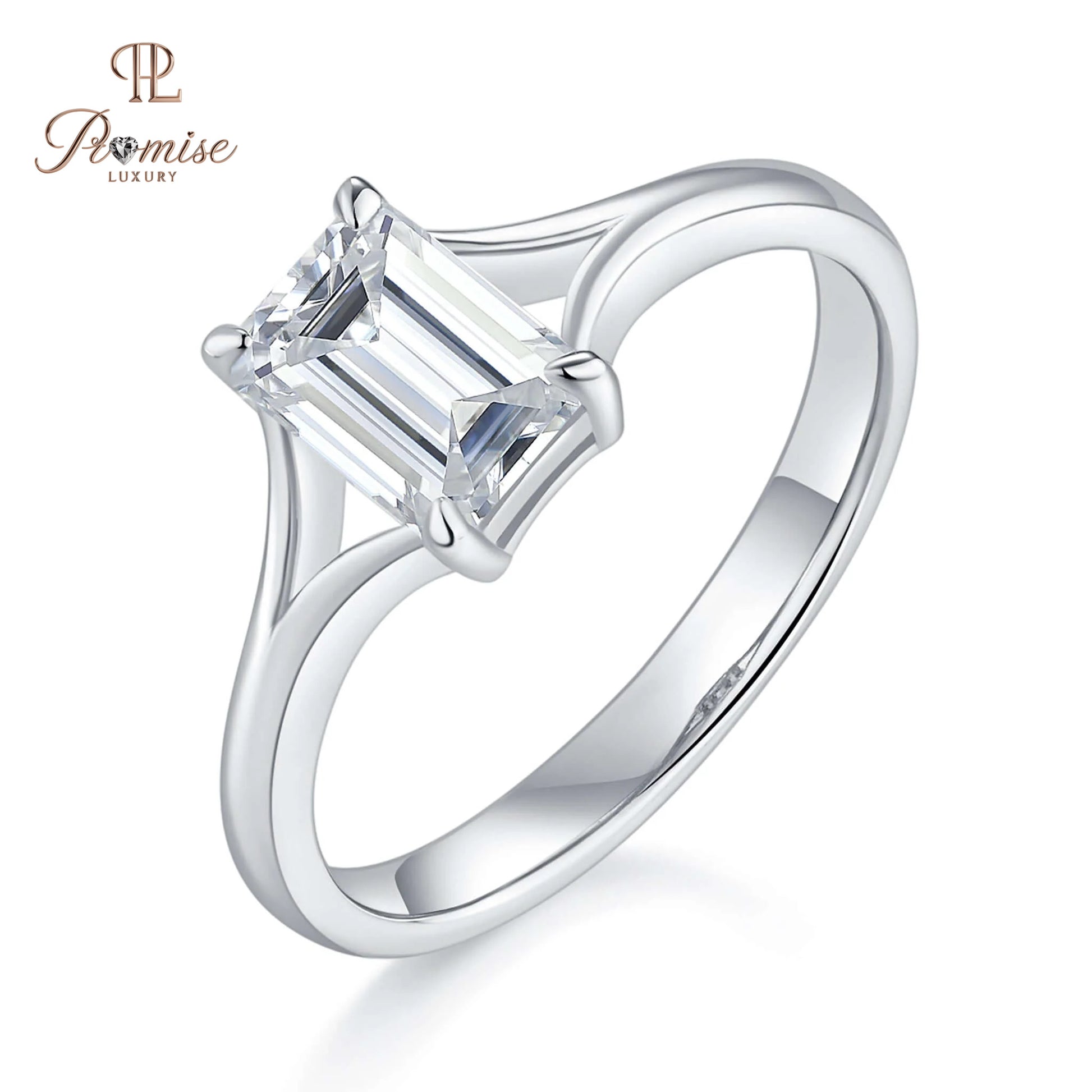 Elegant Emerald Diamond Solitaire Ring – Premium Bridal Jewelry
