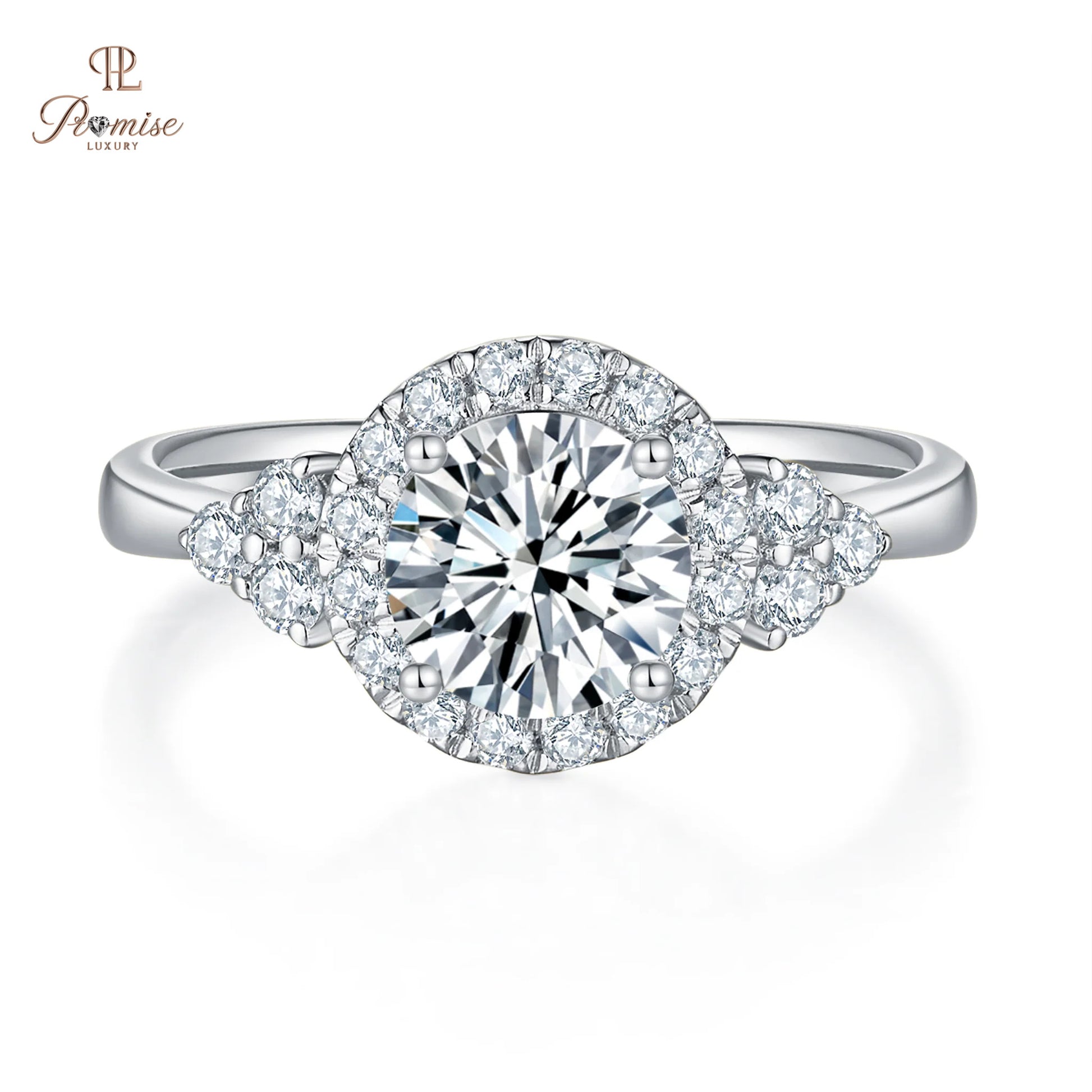 Vintage Style Round Halo Diamond Engagement Ring – Fancy Cut Design