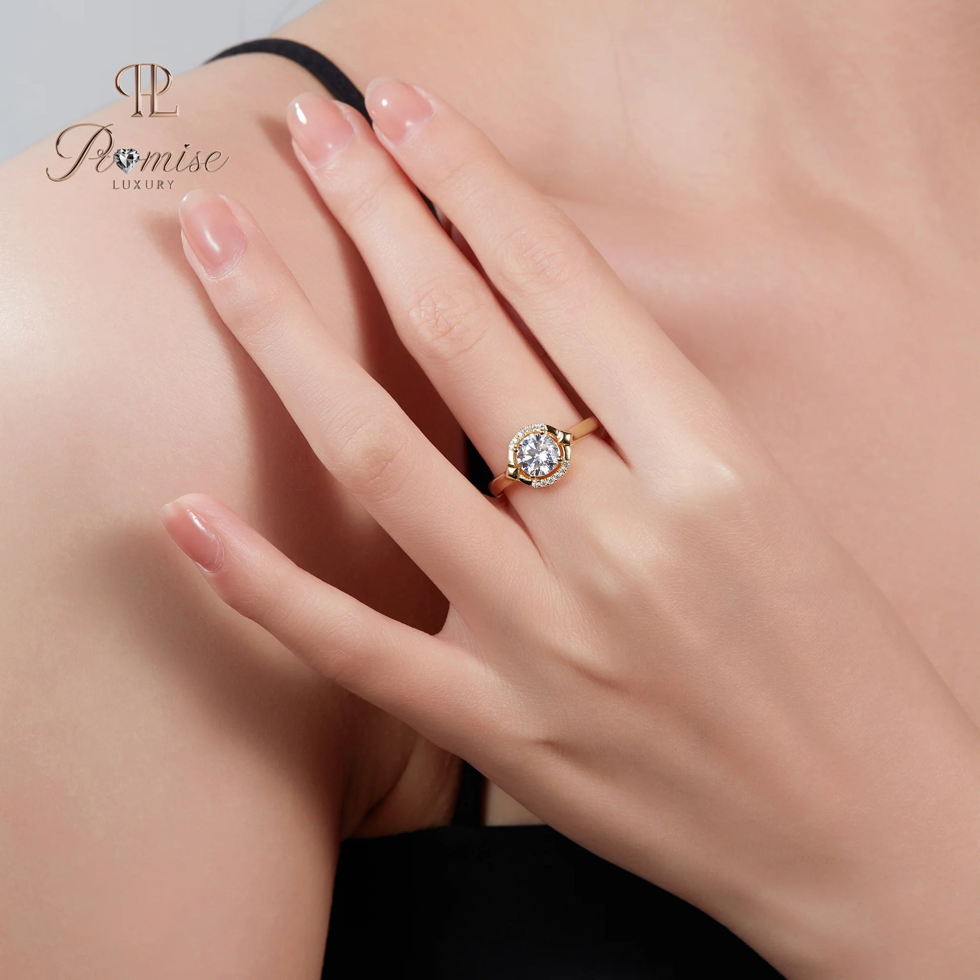 Antique Round Cut Half Halo Diamond Engagement Ring - Proposal Ring