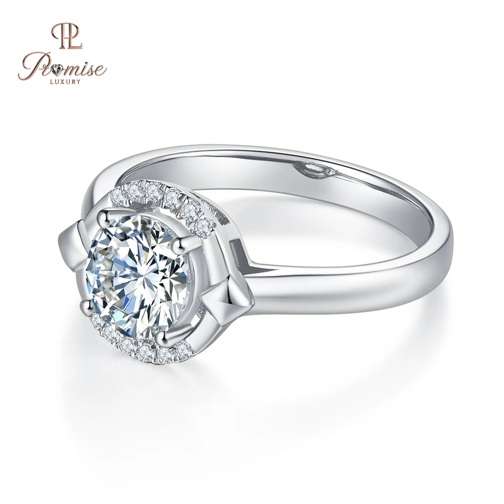 Antique Round Cut Half Halo Diamond Engagement Ring - Proposal Ring