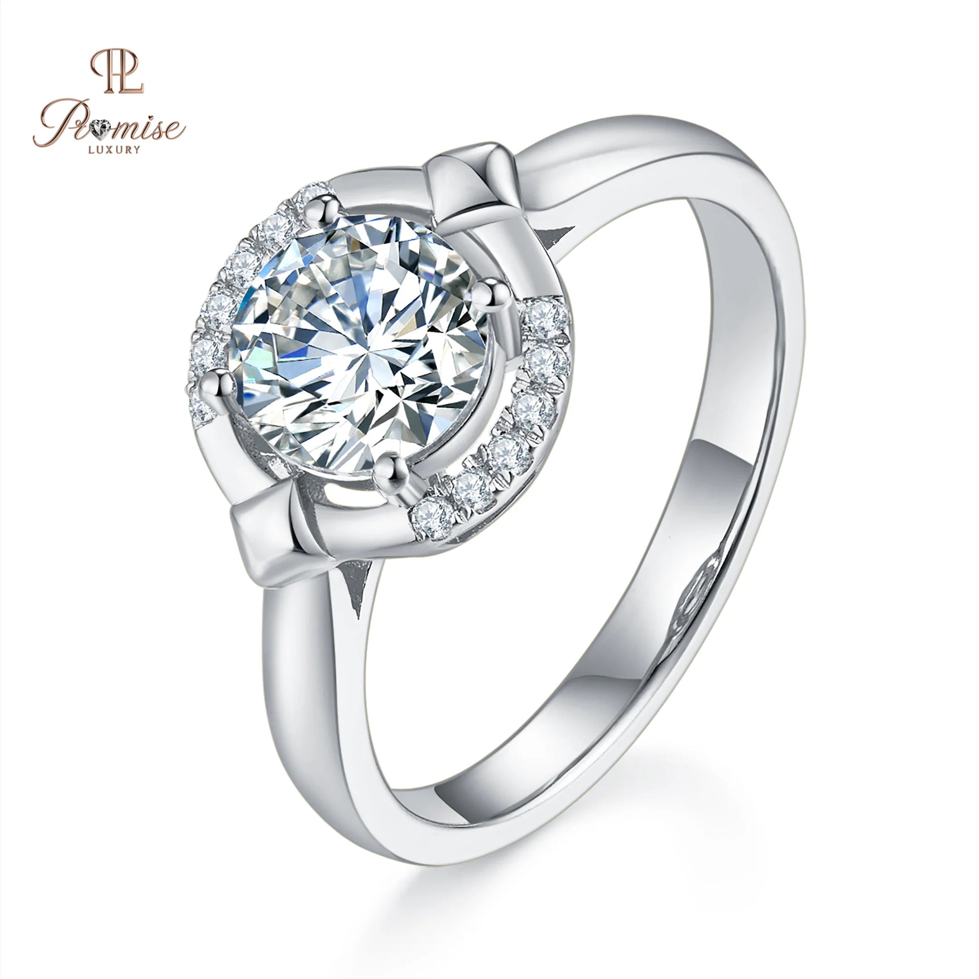 Antique Round Cut Half Halo Diamond Engagement Ring - Proposal Ring