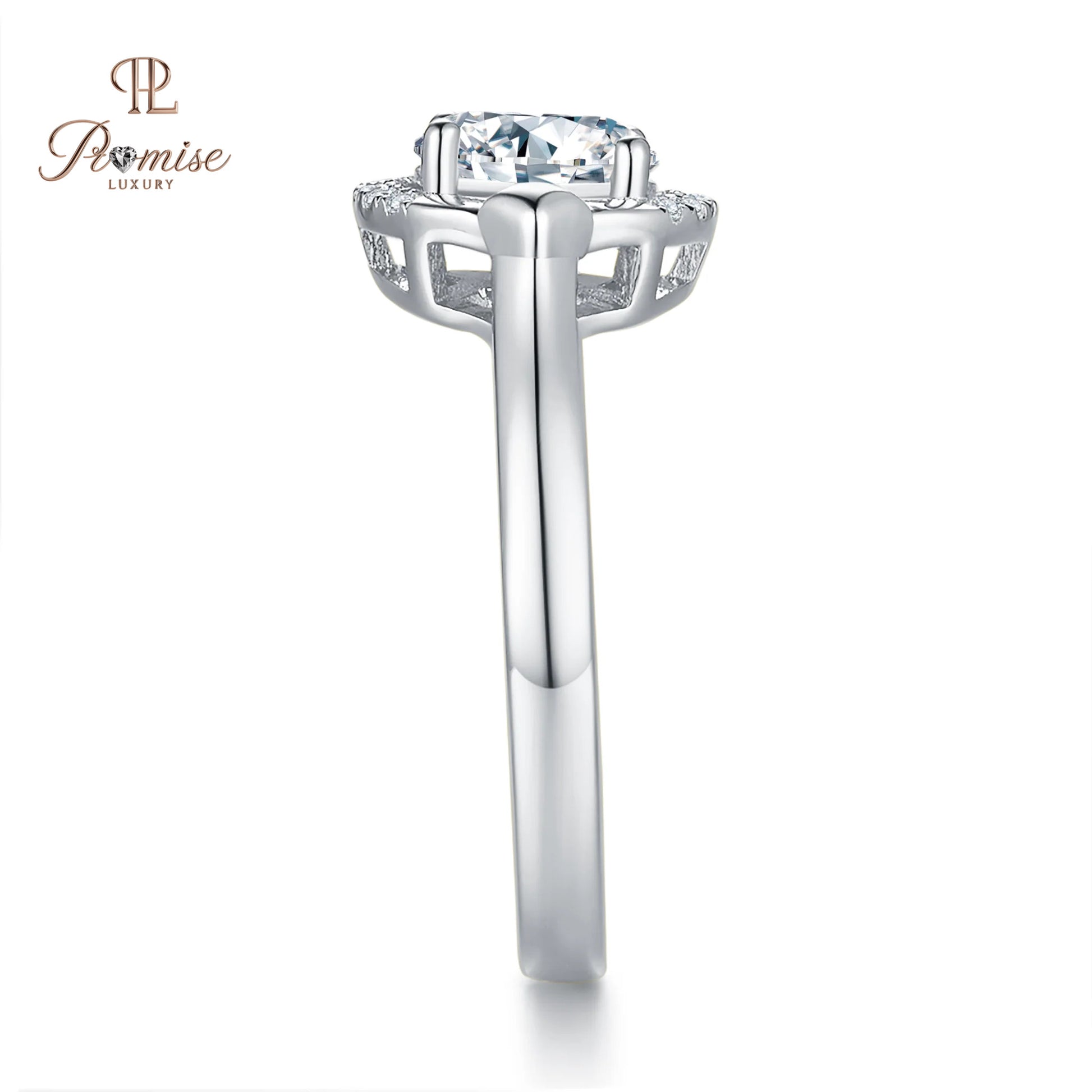 Antique Round Cut Half Halo Diamond Engagement Ring - Proposal Ring