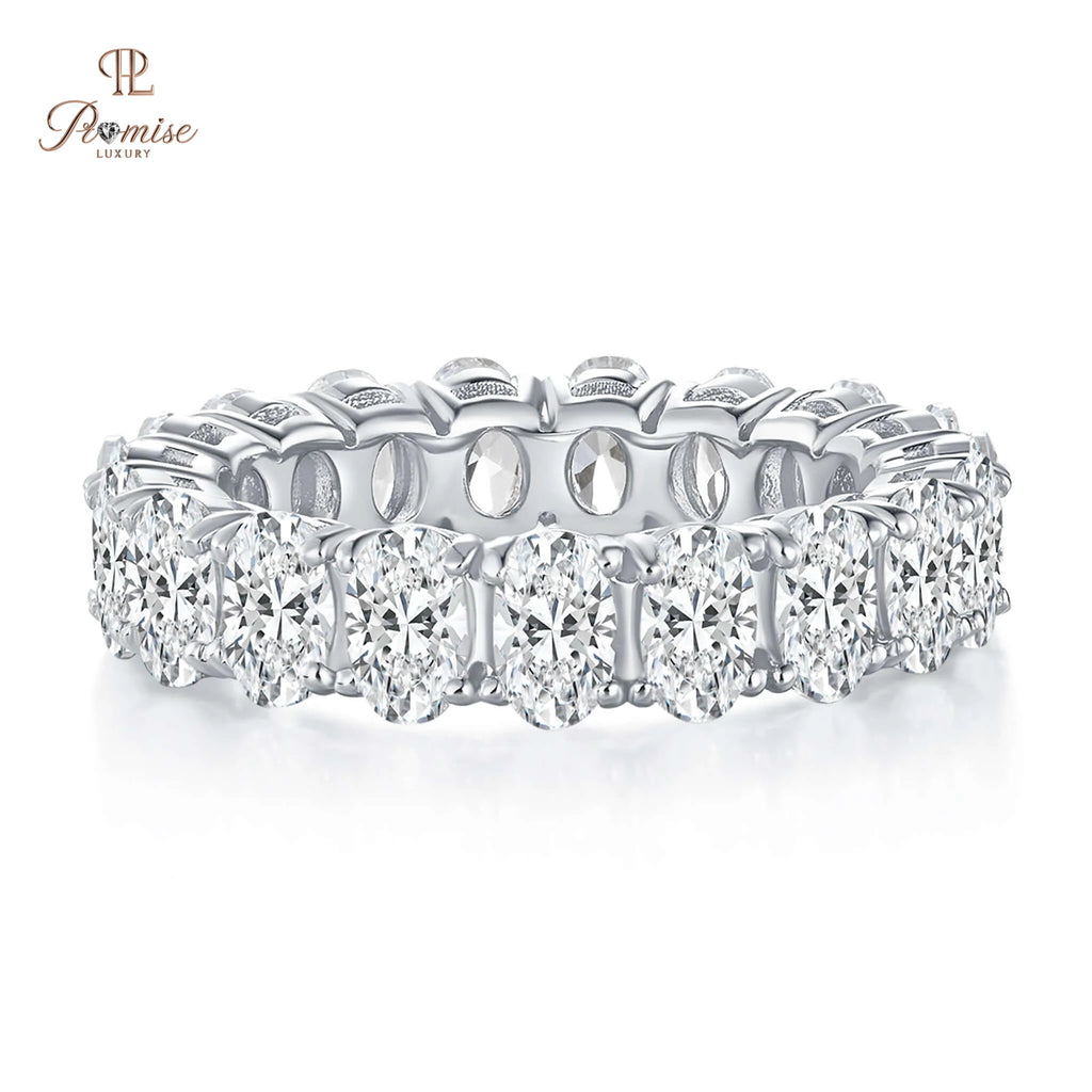 Brilliant Oval Cut Diamond Eternity Ring Full Band – Premium Band