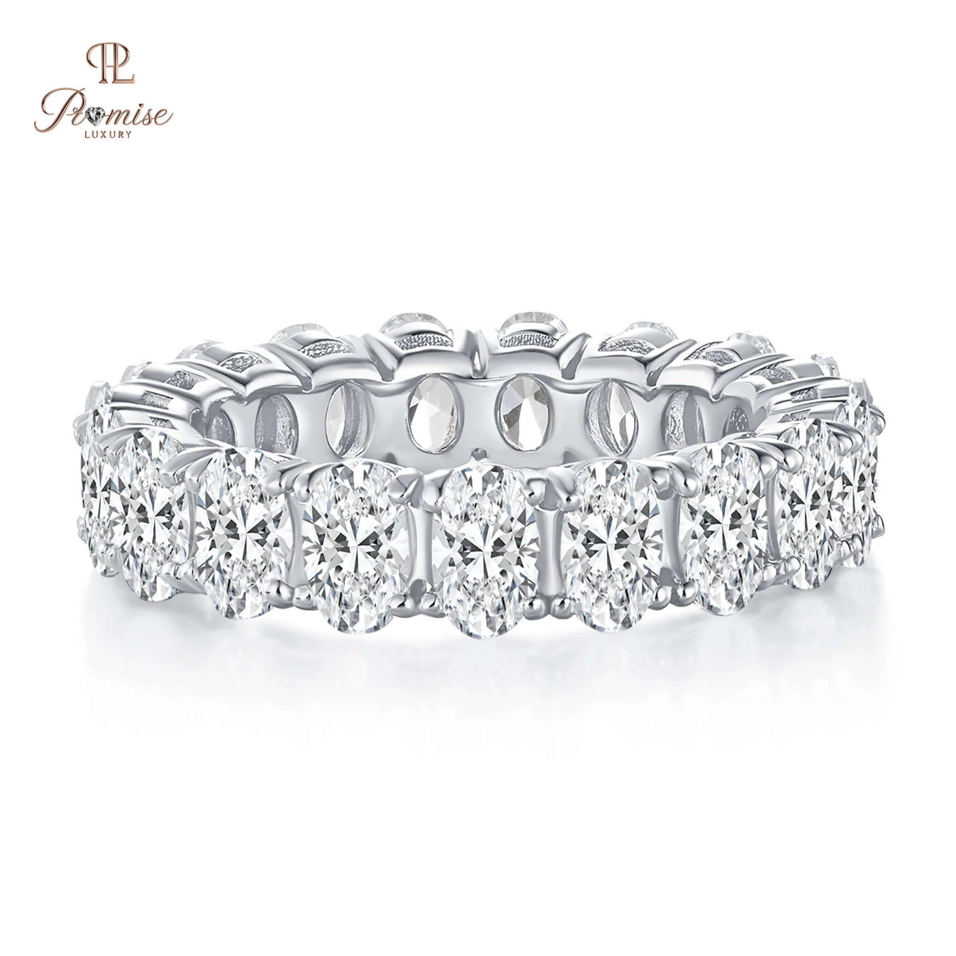 Brilliant Oval Cut Diamond Eternity Ring Full Band – Premium Band