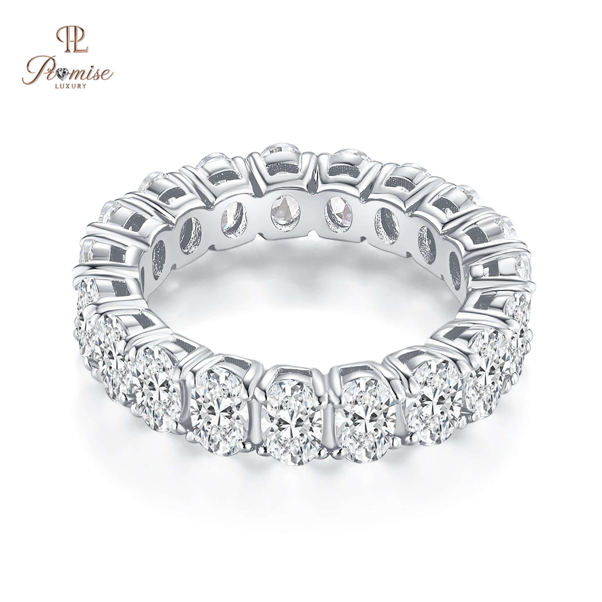 Brilliant Oval Cut Diamond Eternity Ring Full Band – Premium Band