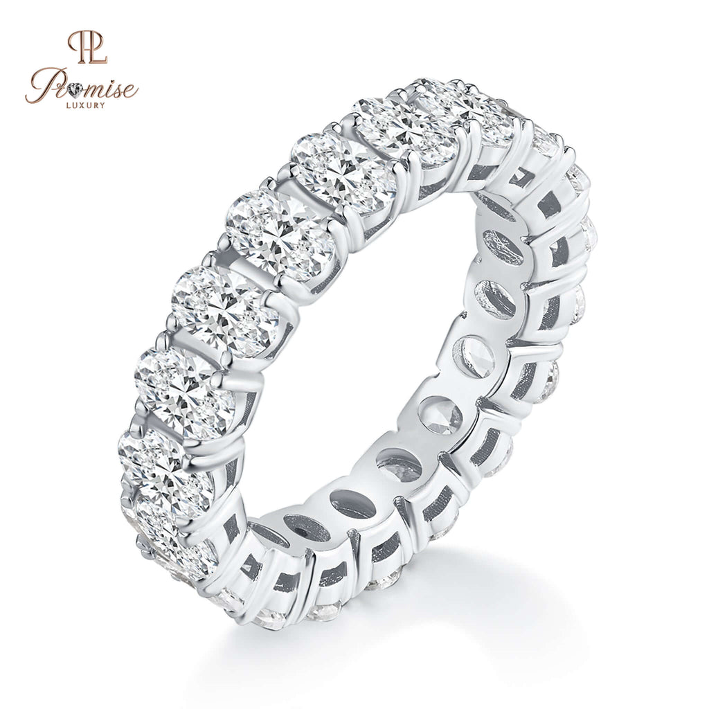 Brilliant Oval Cut Diamond Eternity Ring Full Band – Premium Band