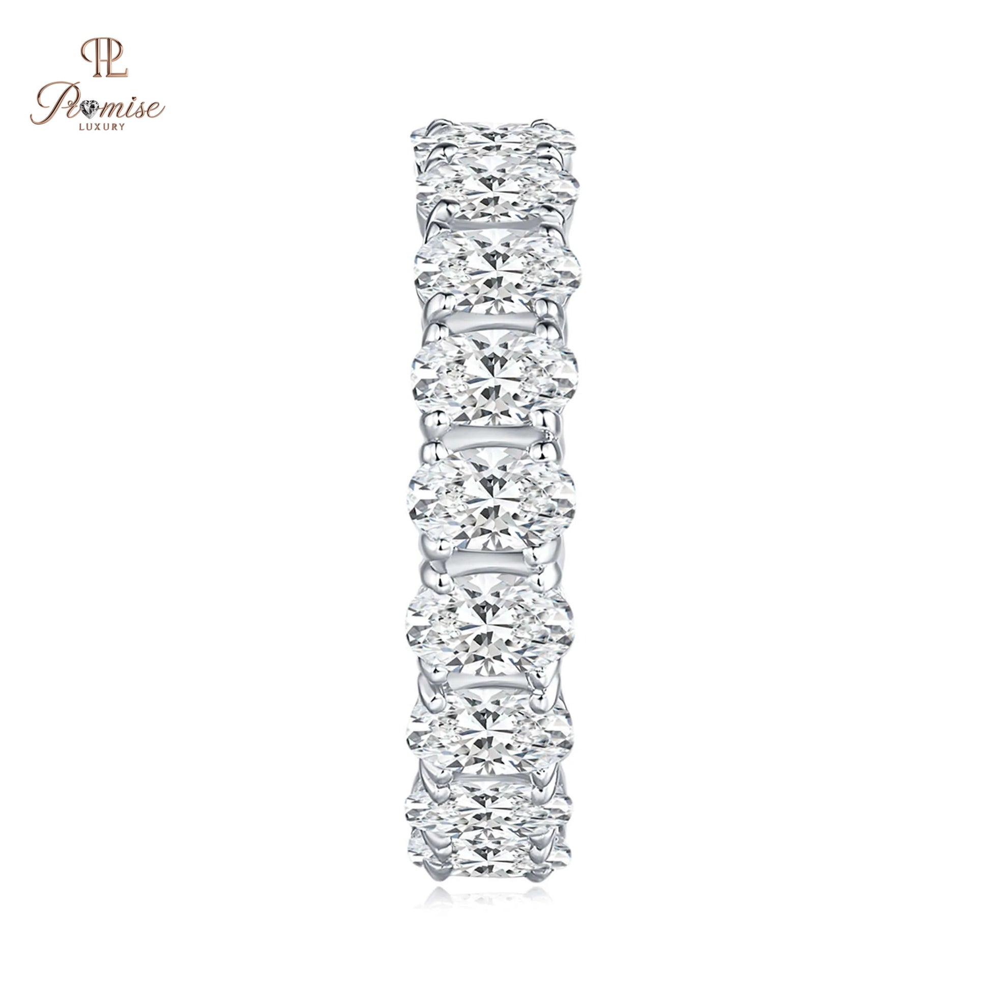 Brilliant Oval Cut Diamond Eternity Ring Full Band – Premium Band