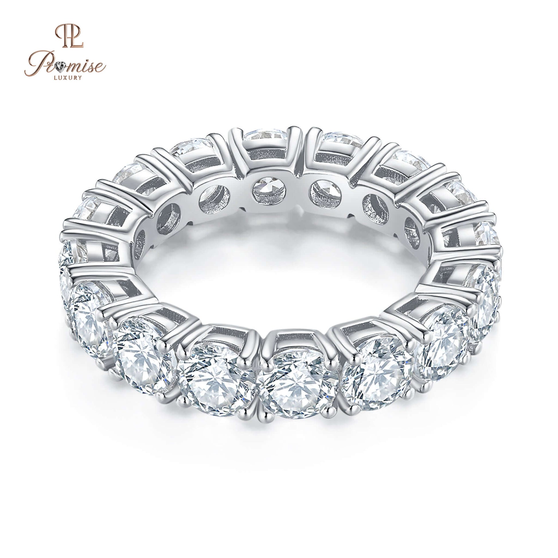 Round Diamond Full Eternity Band - Wedding Matching Band For Women