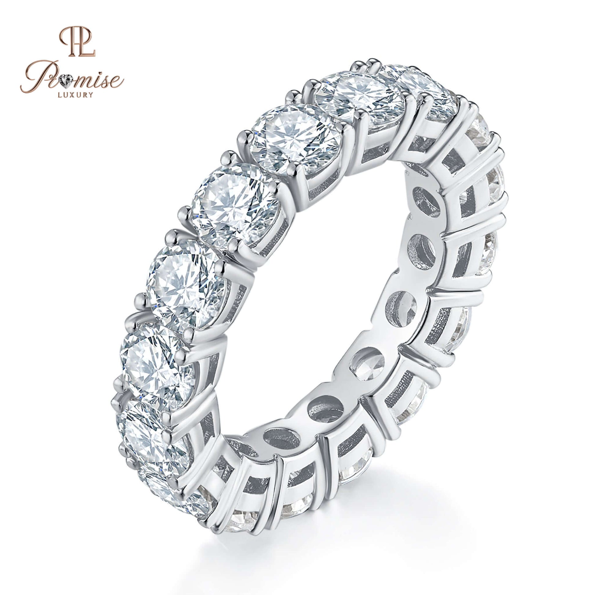 Round Diamond Full Eternity Band - Wedding Matching Band For Women