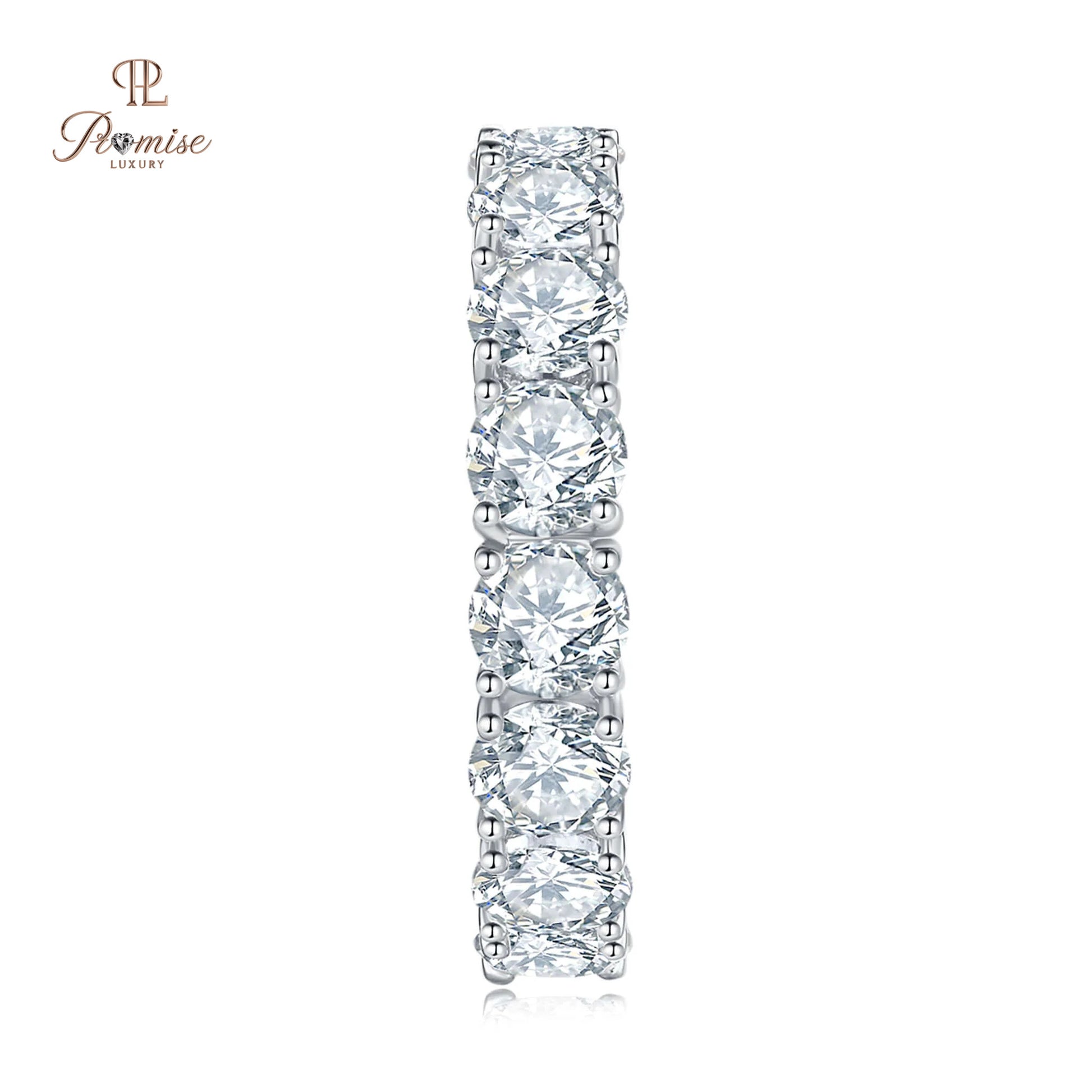 Round Diamond Full Eternity Band - Wedding Matching Band For Women