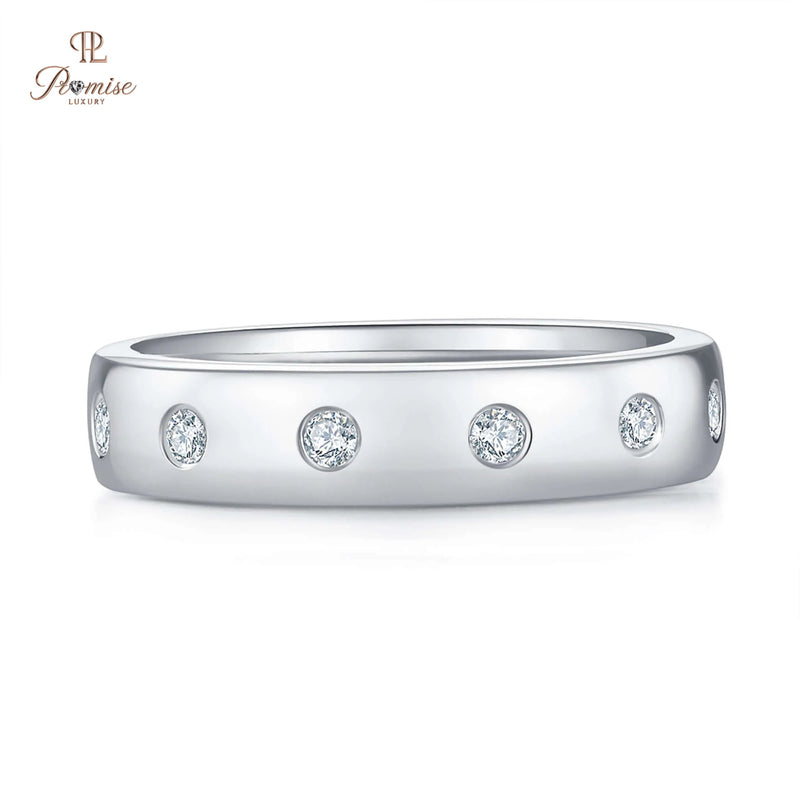Solid Gold Diamond Starburst Wedding Band – Women’s Ring