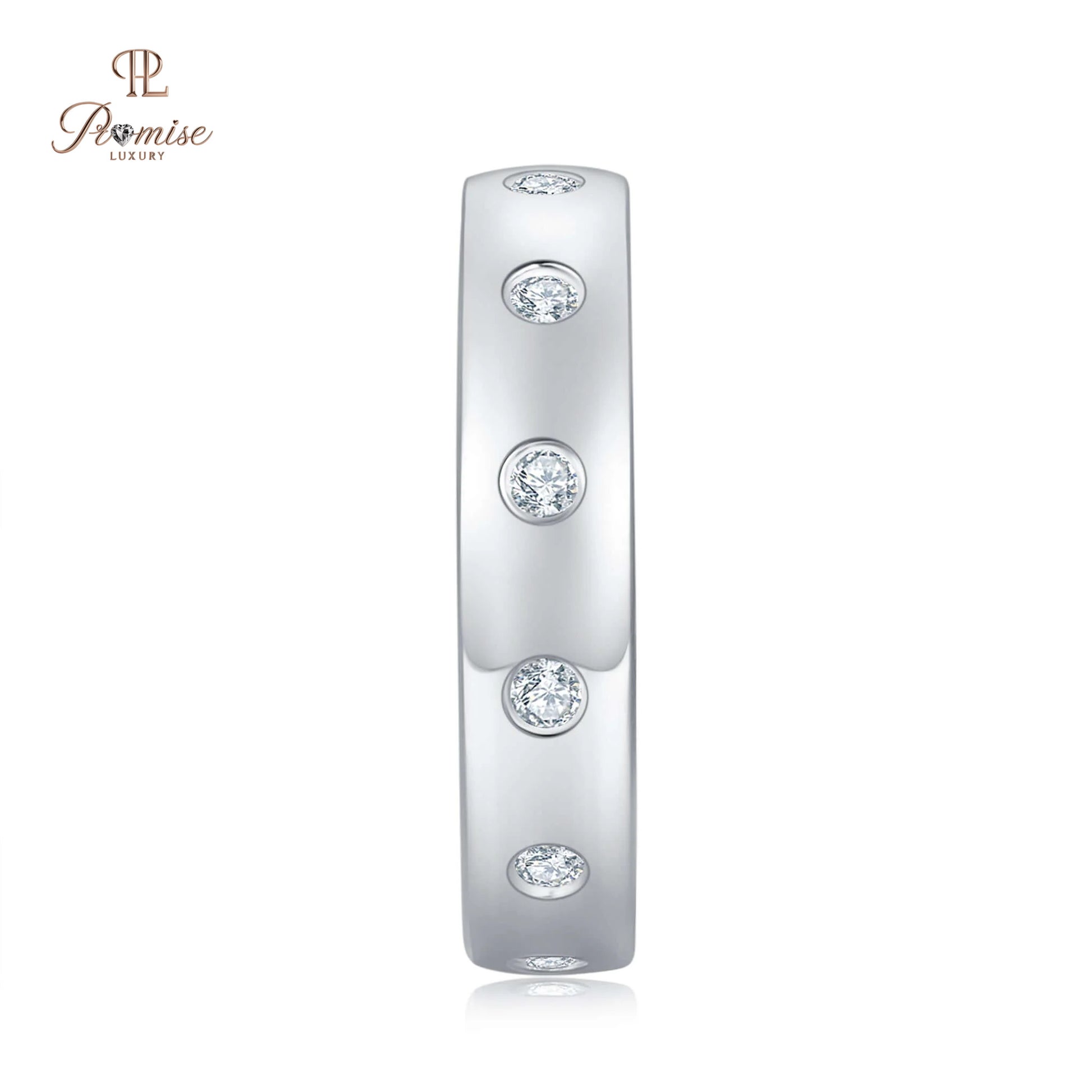 Solid Gold Diamond Starburst Wedding Band – Women’s Ring