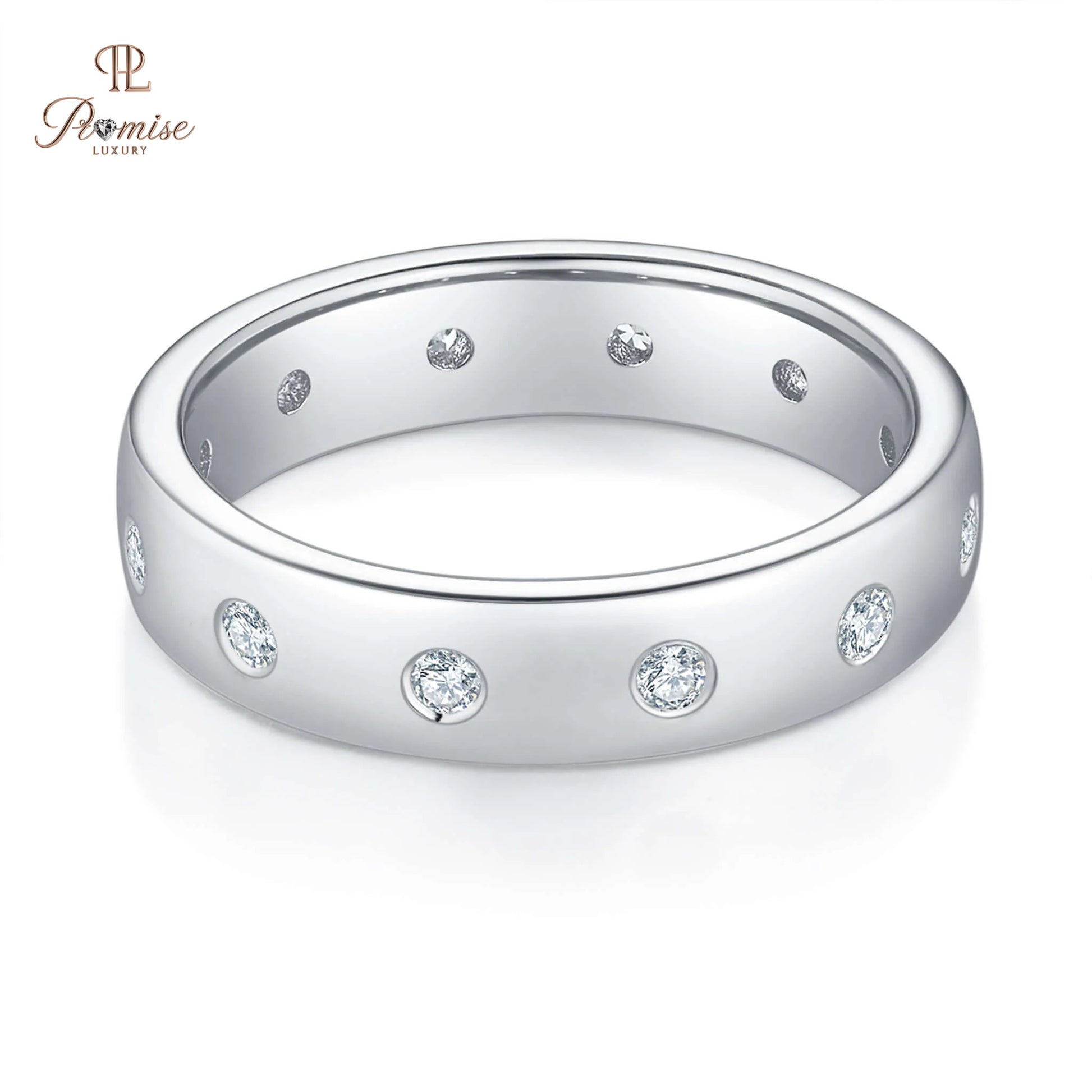 Solid Gold Diamond Starburst Wedding Band – Women’s Ring