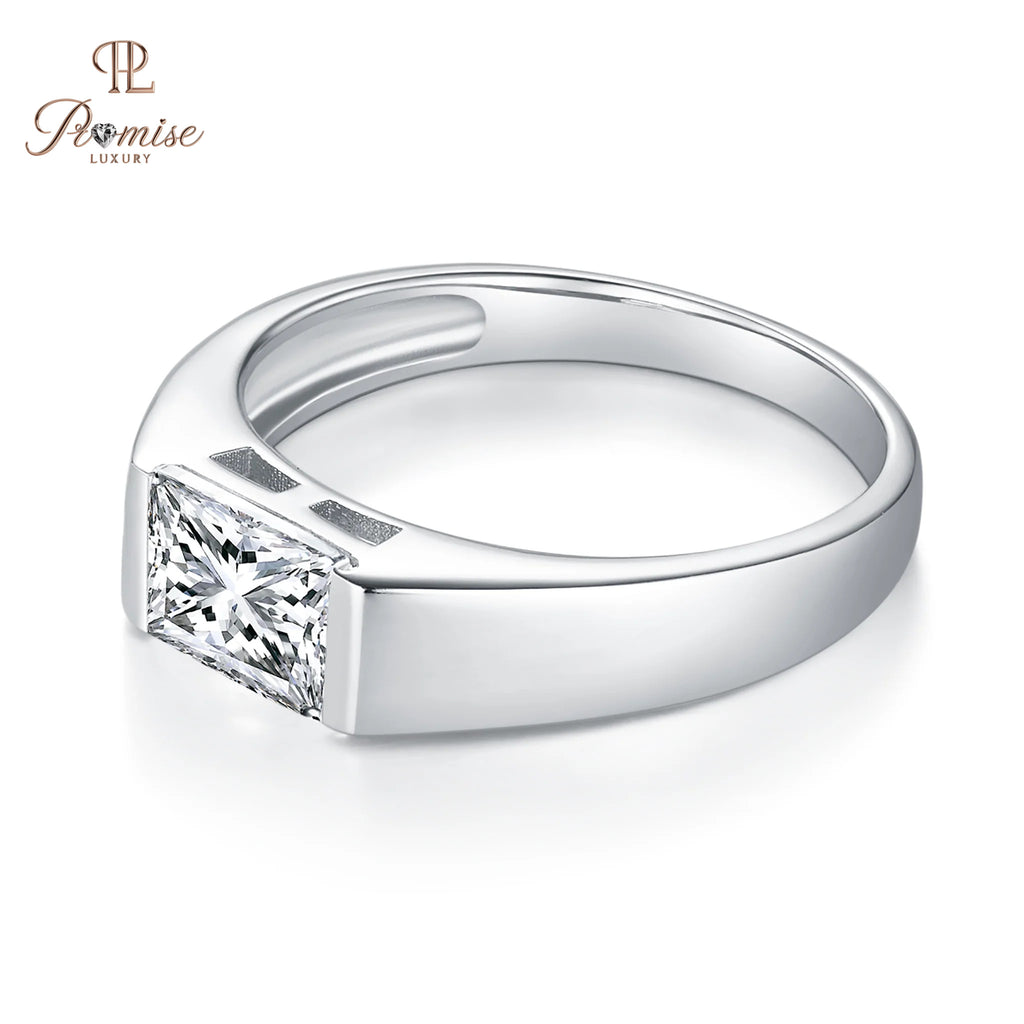Radiant Diamond Solitaire Ring – Modern Men’s Engagement Ring