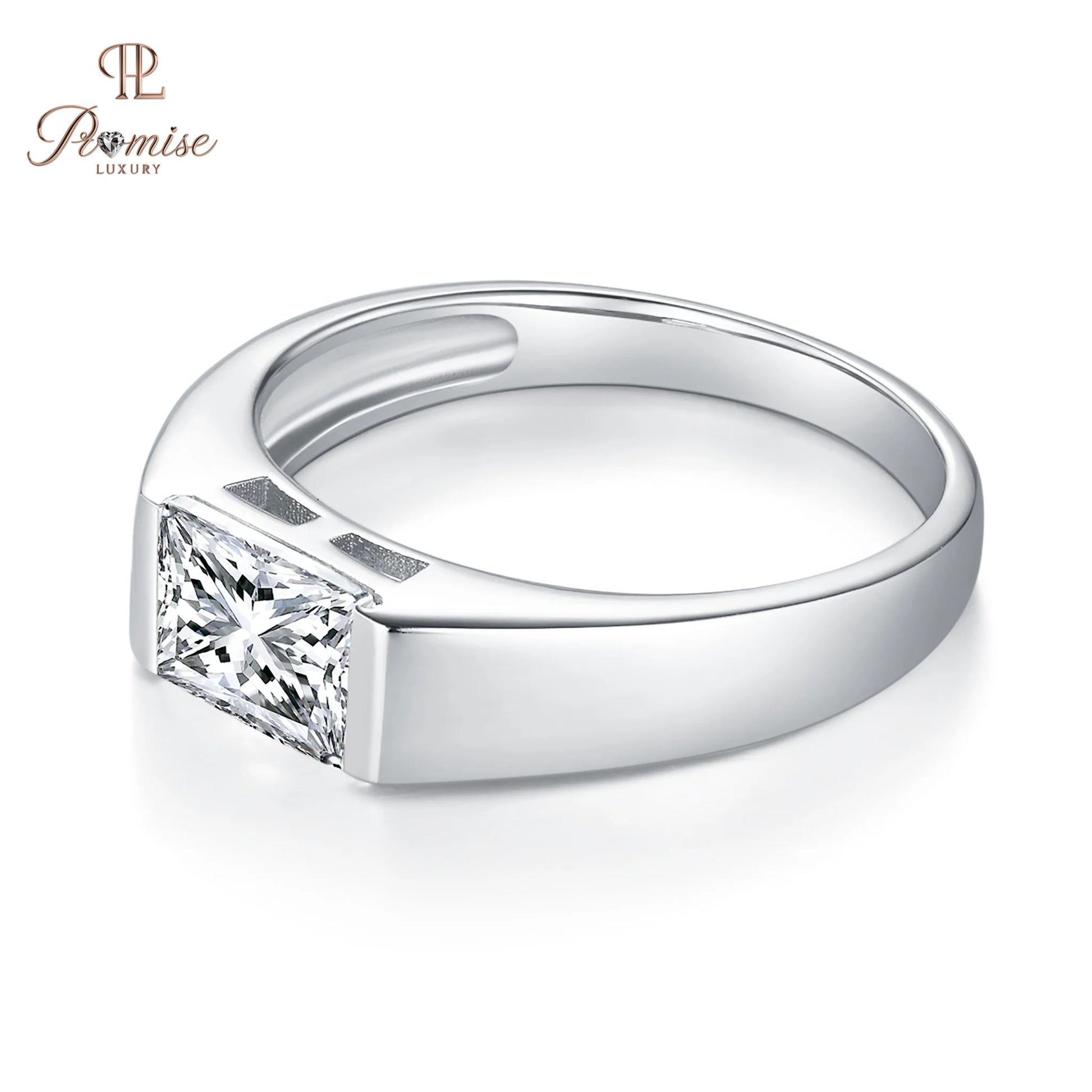 Radiant Diamond Solitaire Ring – Modern Men’s Engagement Ring