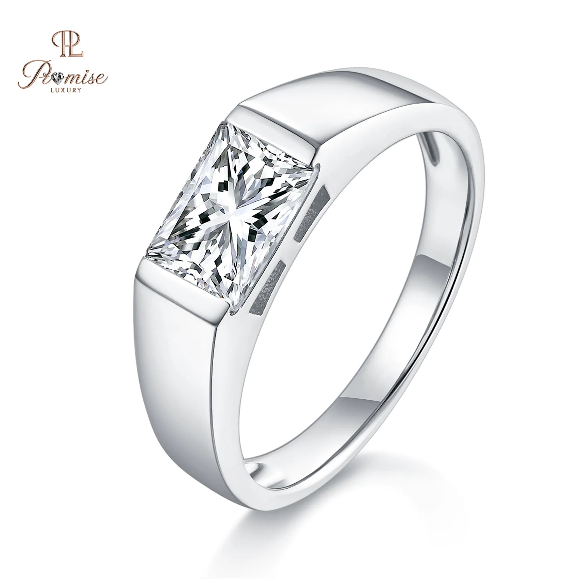 Radiant Diamond Solitaire Ring – Modern Men’s Engagement Ring