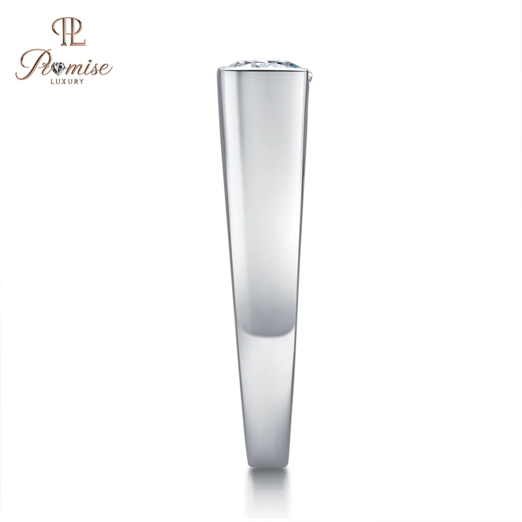 Radiant Diamond Solitaire Ring – Modern Men’s Engagement Ring