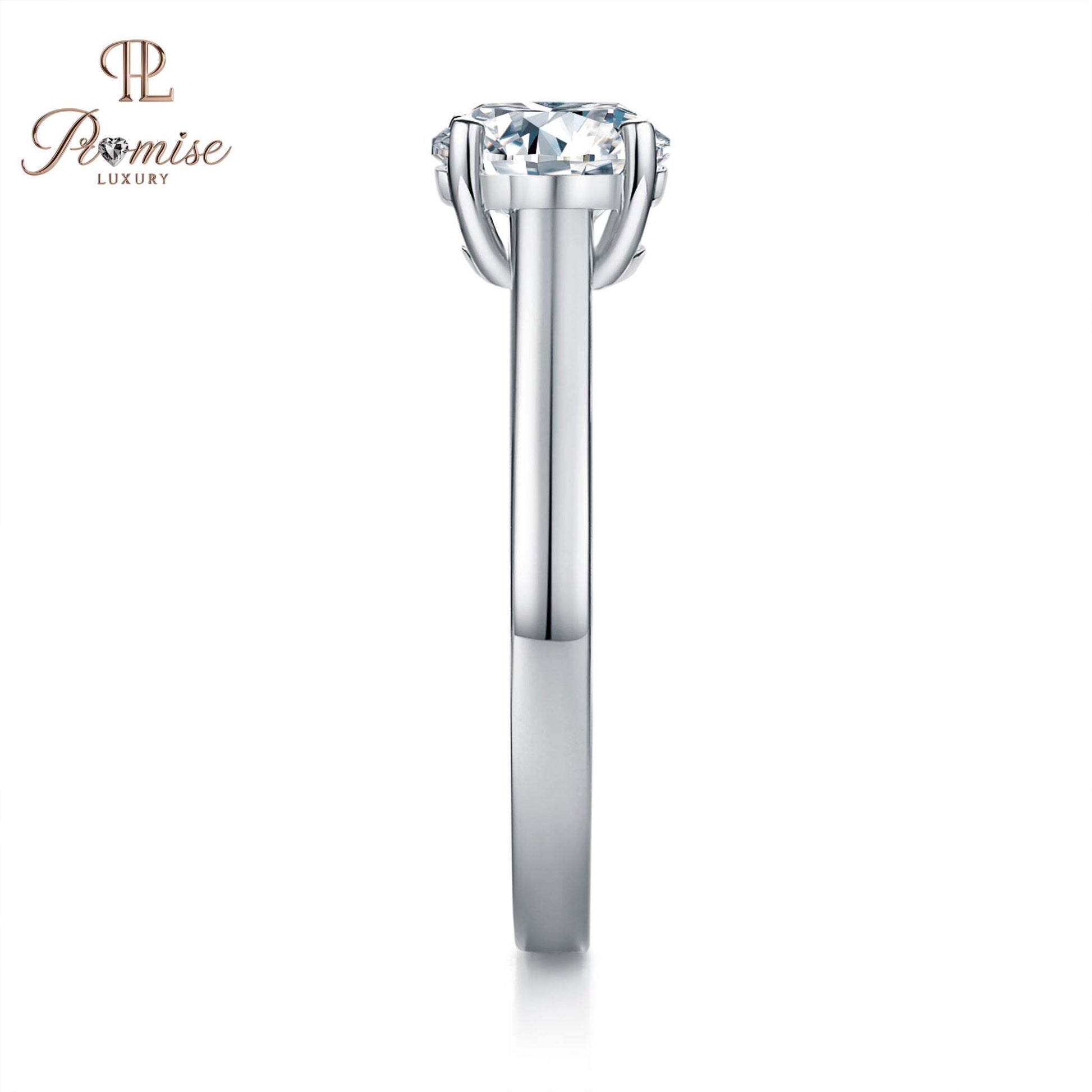 Handcrafted Round Solitaire Diamond Ring – 4 Prong Design