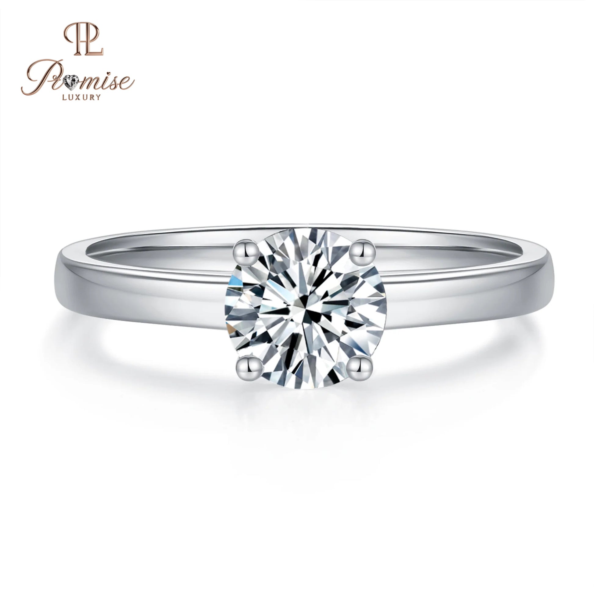Handcrafted Round Solitaire Diamond Ring – 4 Prong Design