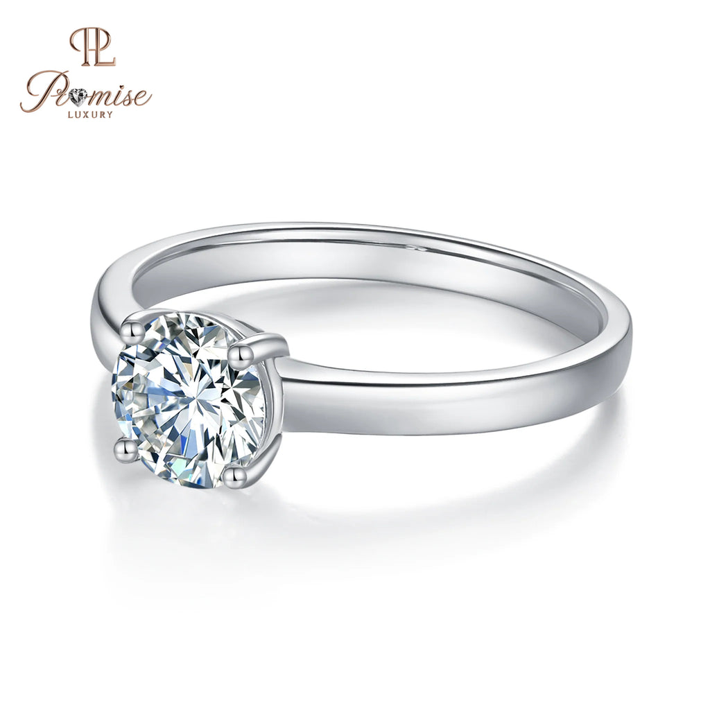 Handcrafted Round Solitaire Diamond Ring – 4 Prong Design
