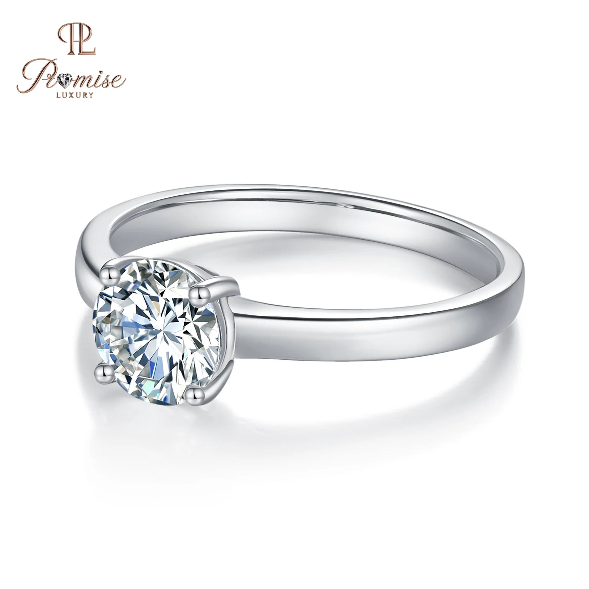 Handcrafted Round Solitaire Diamond Ring – 4 Prong Design