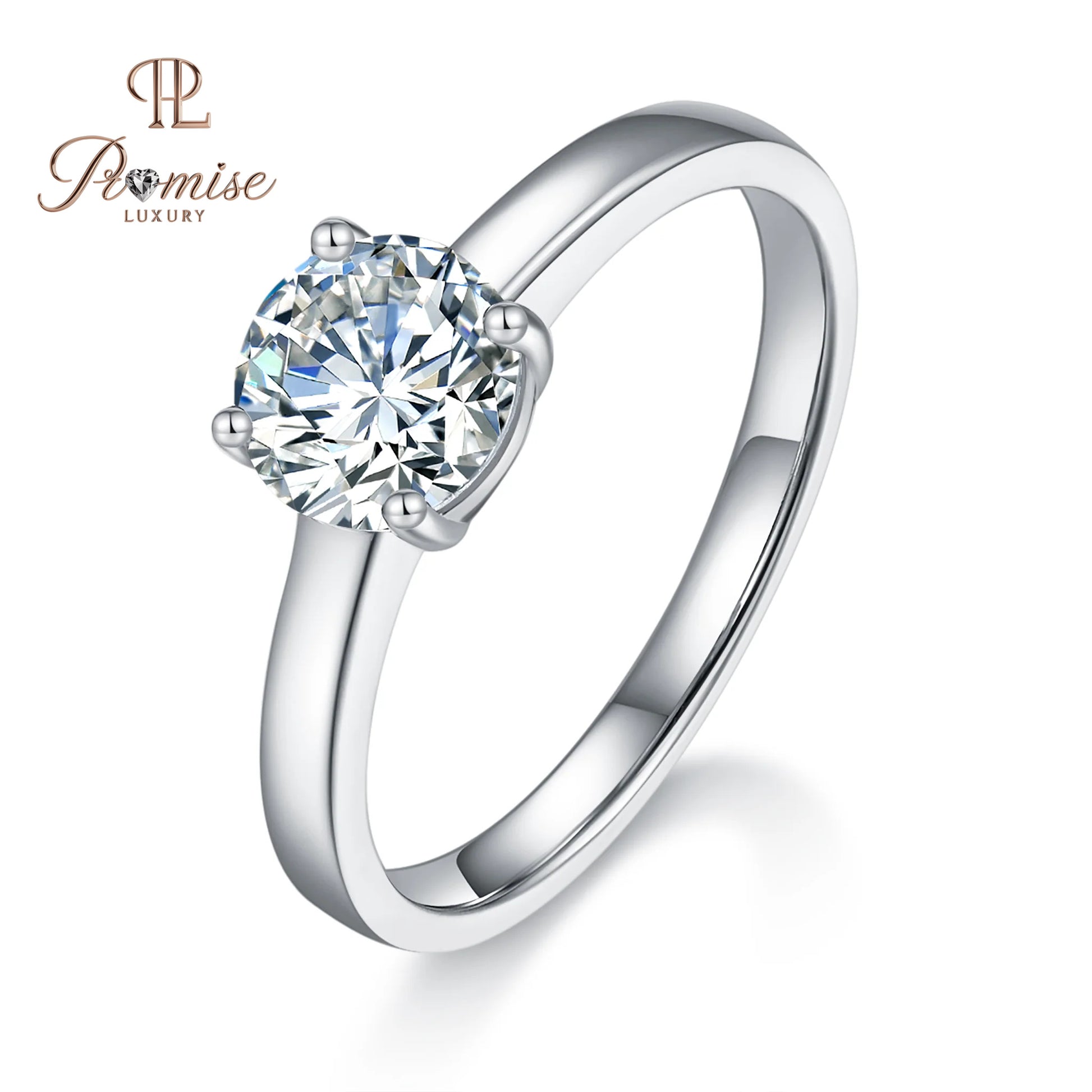 Handcrafted Round Solitaire Diamond Ring – 4 Prong Design
