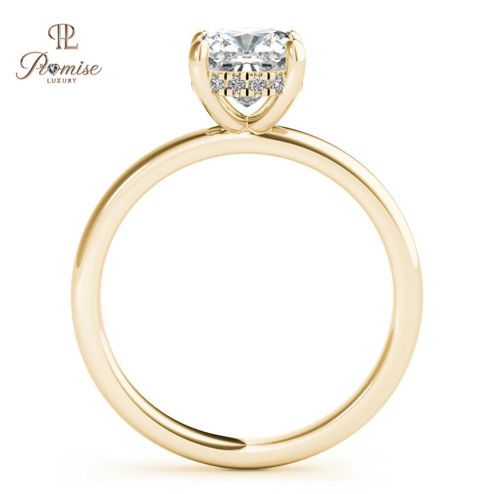 Forever Love Cushion Cut Diamond Ring with Hidden Halo