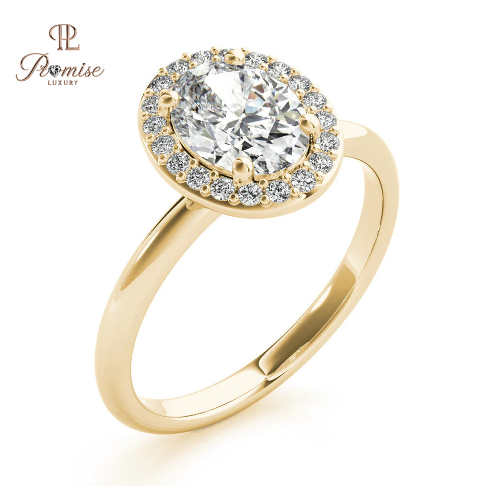 Halo Oval Diamond Engagement Ring – Luxury Engagement Ring for Women
