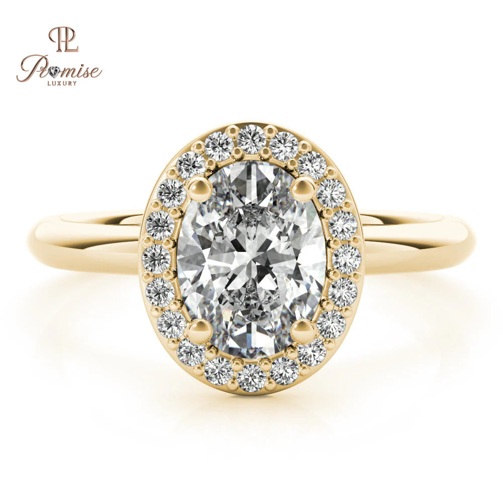 Halo Oval Diamond Engagement Ring – Luxury Engagement Ring for Women