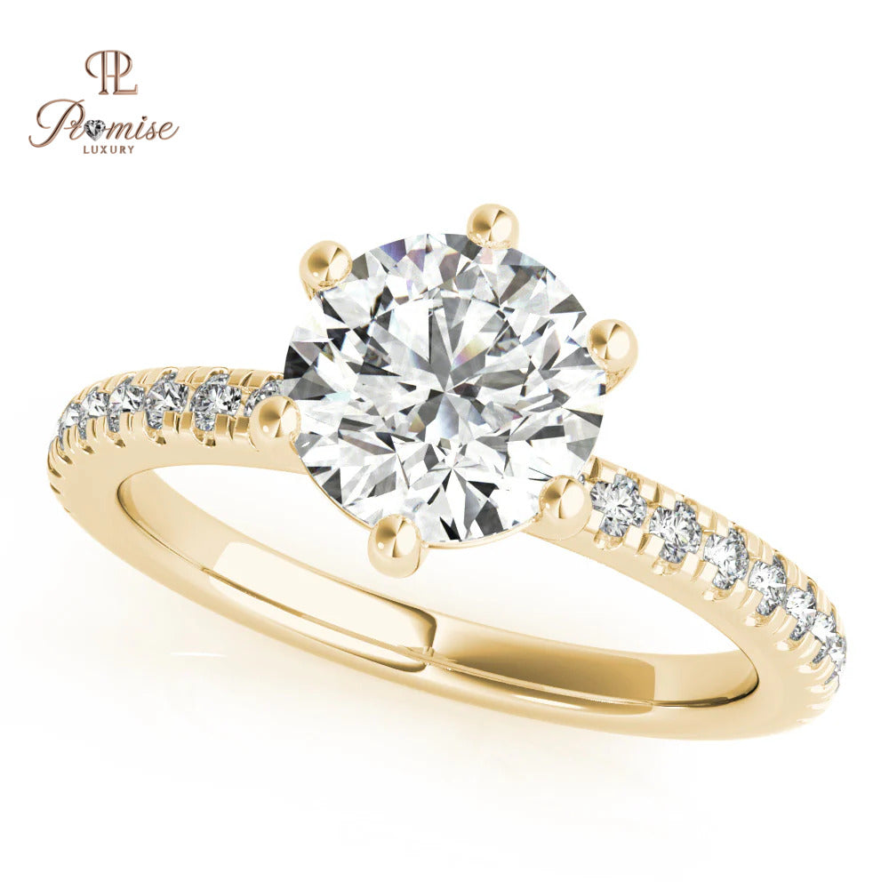 Luxury 6-Prong Round Diamond Engagement Ring – High Brilliance Solitaire