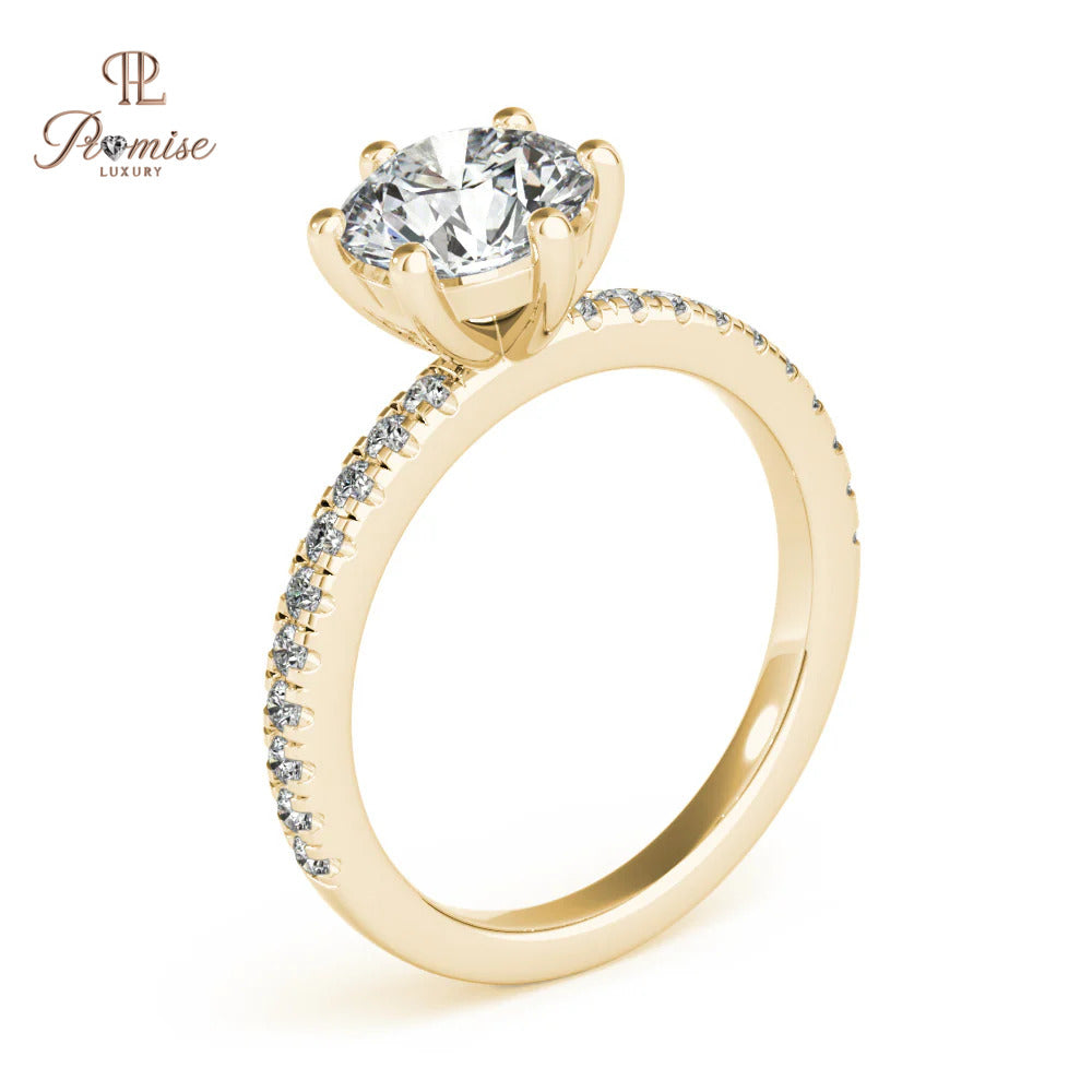 Luxury 6-Prong Round Diamond Engagement Ring – High Brilliance Solitaire