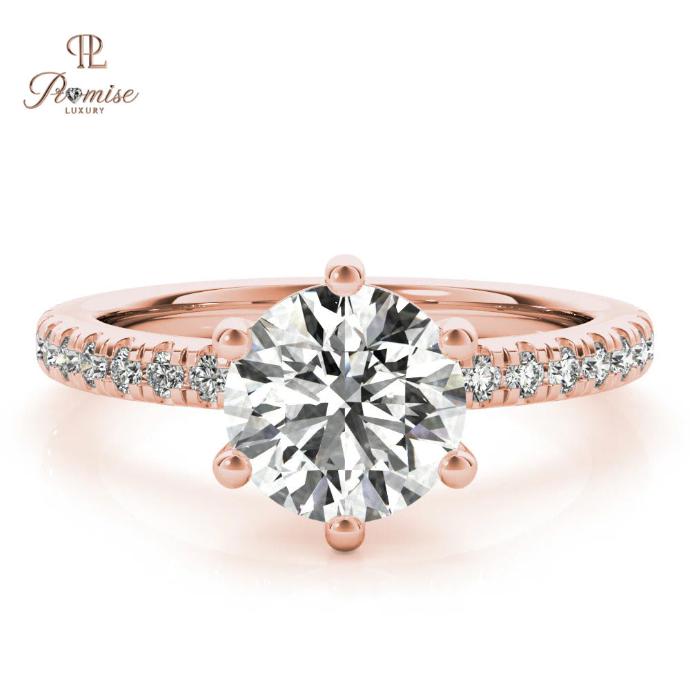 Luxury 6-Prong Round Diamond Engagement Ring – High Brilliance Solitaire
