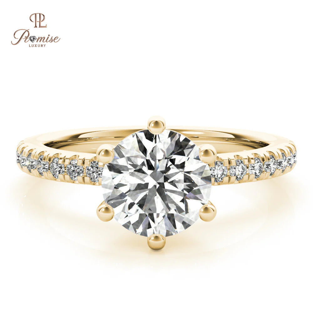 Luxury 6-Prong Round Diamond Engagement Ring – High Brilliance Solitaire