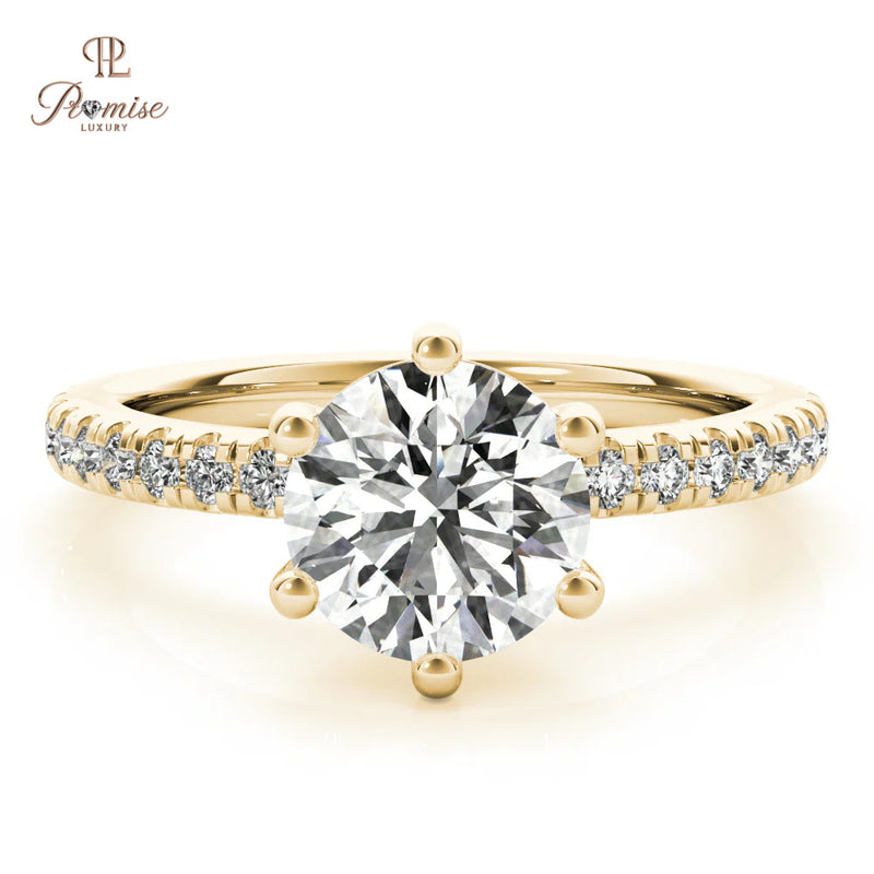 Luxury 6-Prong Round Diamond Engagement Ring – High Brilliance Solitaire