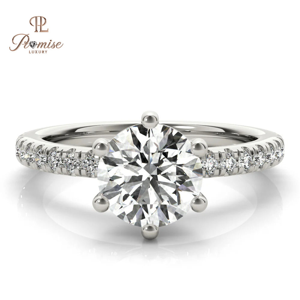 Luxury 6-Prong Round Diamond Engagement Ring – High Brilliance Solitaire