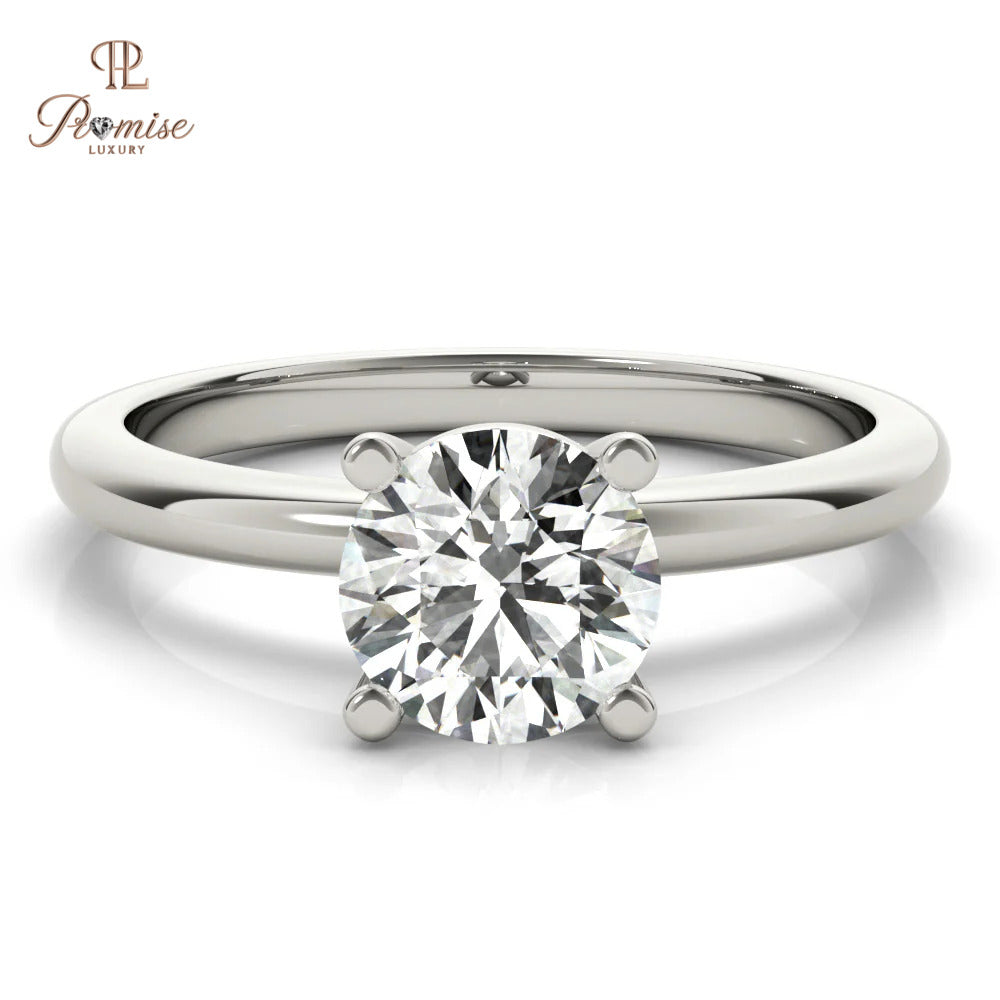 Classic Solitaire Round Diamond Engagement Ring - Gold Bridal Ring Gold