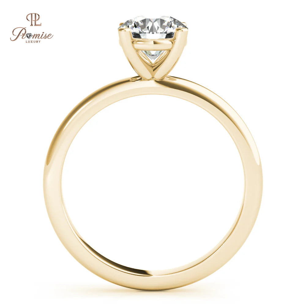 Classic Solitaire Round Diamond Engagement Ring - Gold Bridal Ring Gold