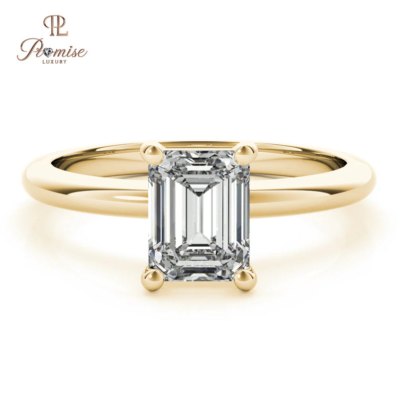 Vintage Emerald Cut Diamond Engagement Ring in Gold