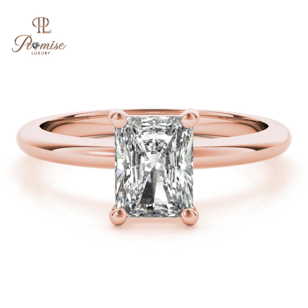 Classic Radiant Cut Lab Created Diamond Ring - Minimalist Luxury Engagement Ring