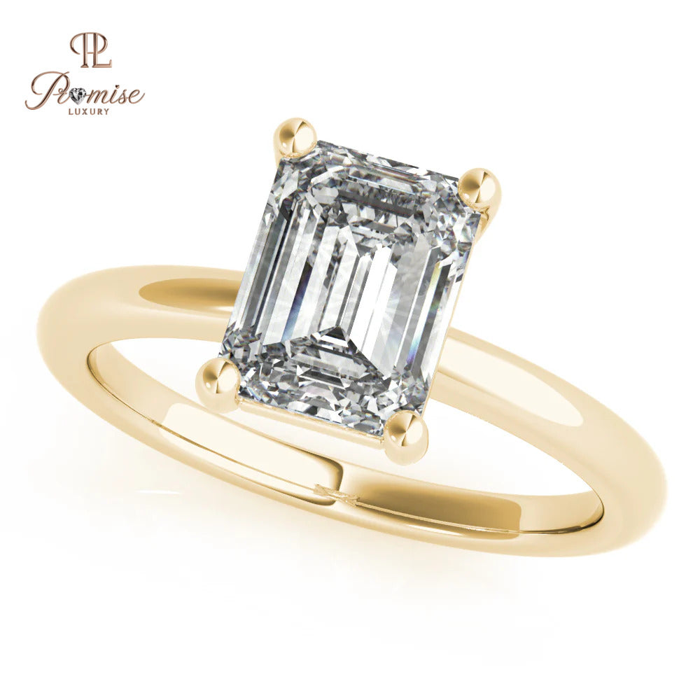 Luxury Emerald Cut Lab Created Diamond Ring – Timeless Engagement Ring for Women