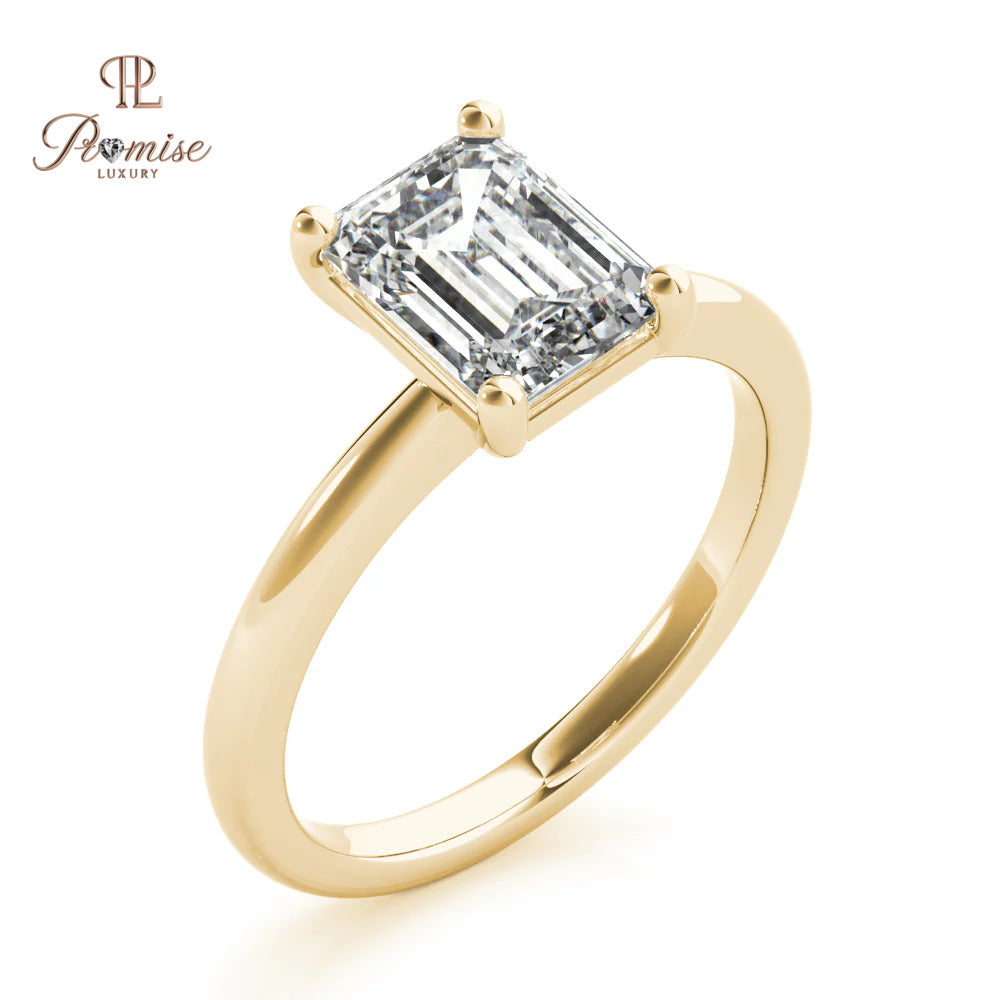 Luxury Emerald Cut Lab Created Diamond Ring – Timeless Engagement Ring for Women