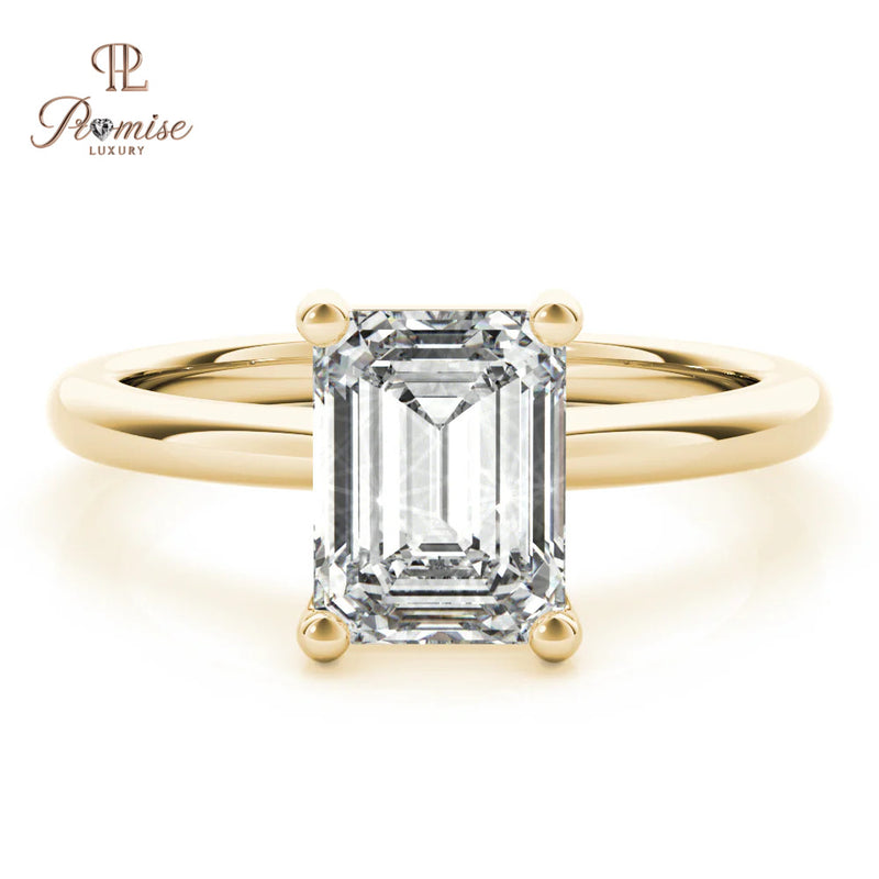 Luxury Emerald Cut Lab Created Diamond Ring – Timeless Engagement Ring for Women
