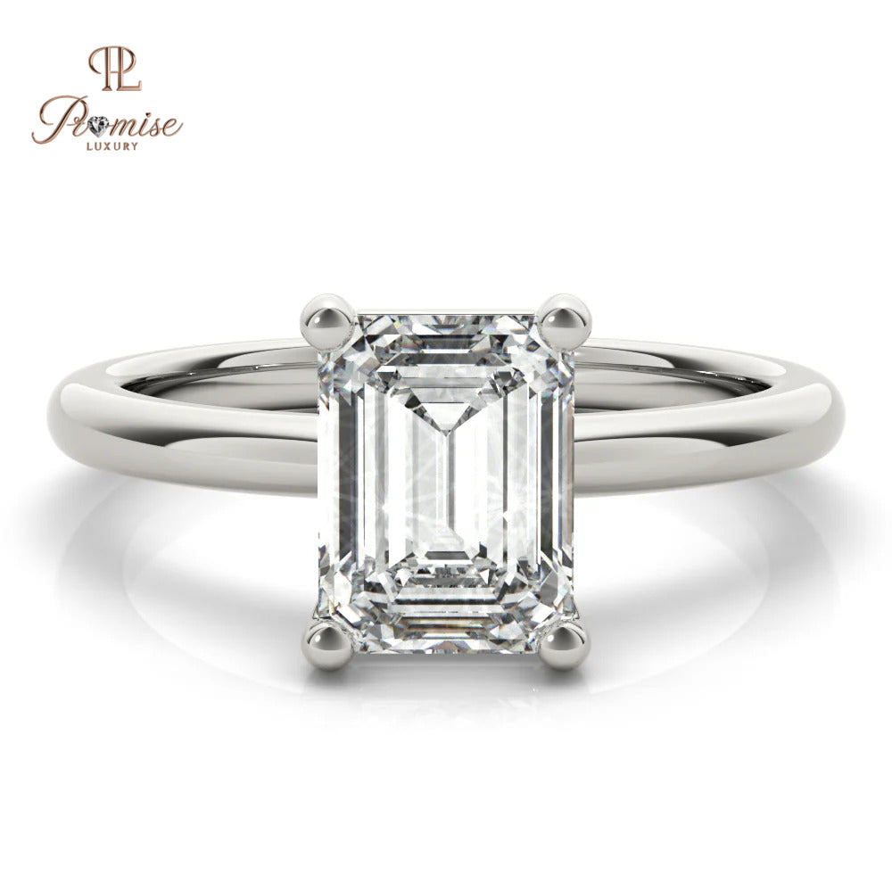 Luxury Emerald Cut Lab Created Diamond Ring – Timeless Engagement Ring for Women