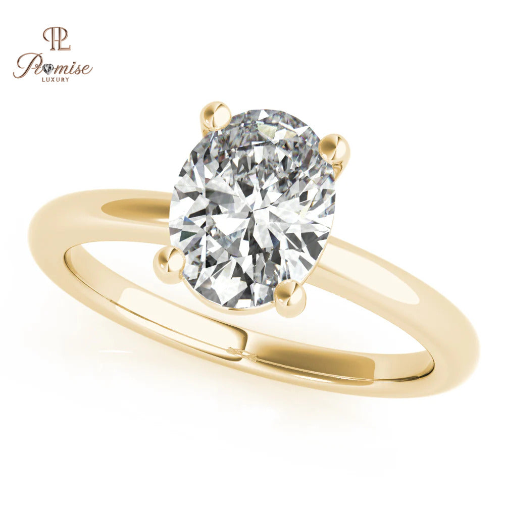 Elegant Oval cut Diamond Solitaire Engagement Ring -Diamond Promise Ring