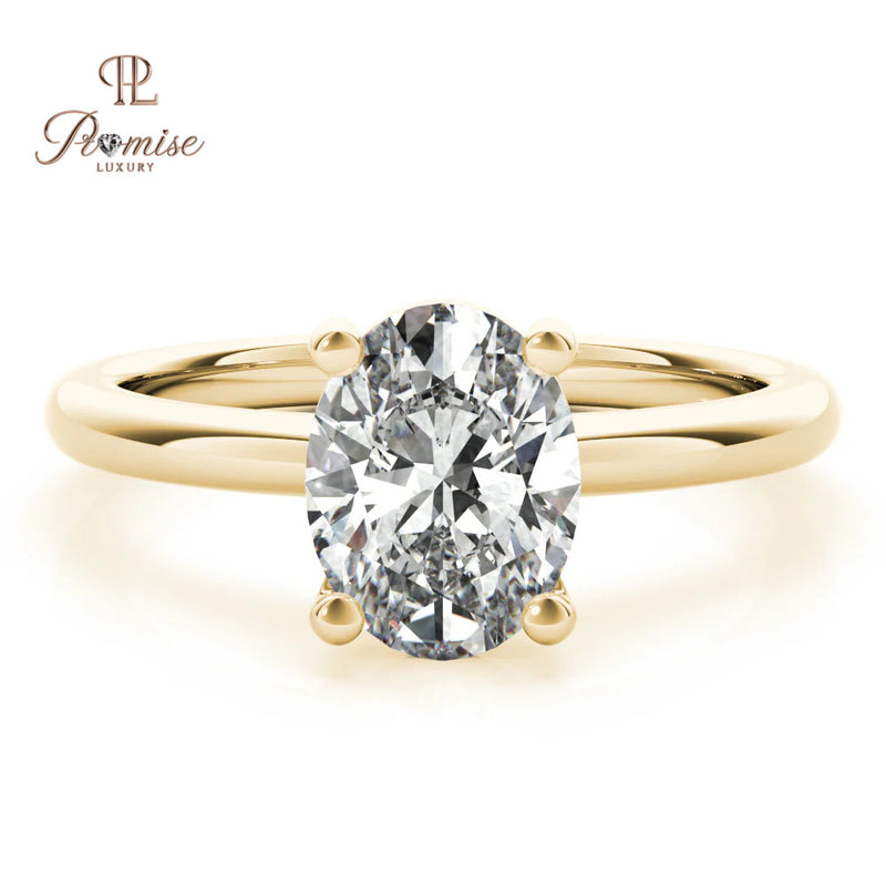 Elegant Oval cut Diamond Solitaire Engagement Ring -Diamond Promise Ring