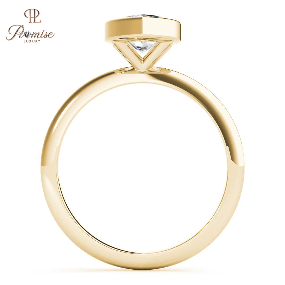 Minimalist Marquise Bezel Ring – Unique Diamond Engagement Ring