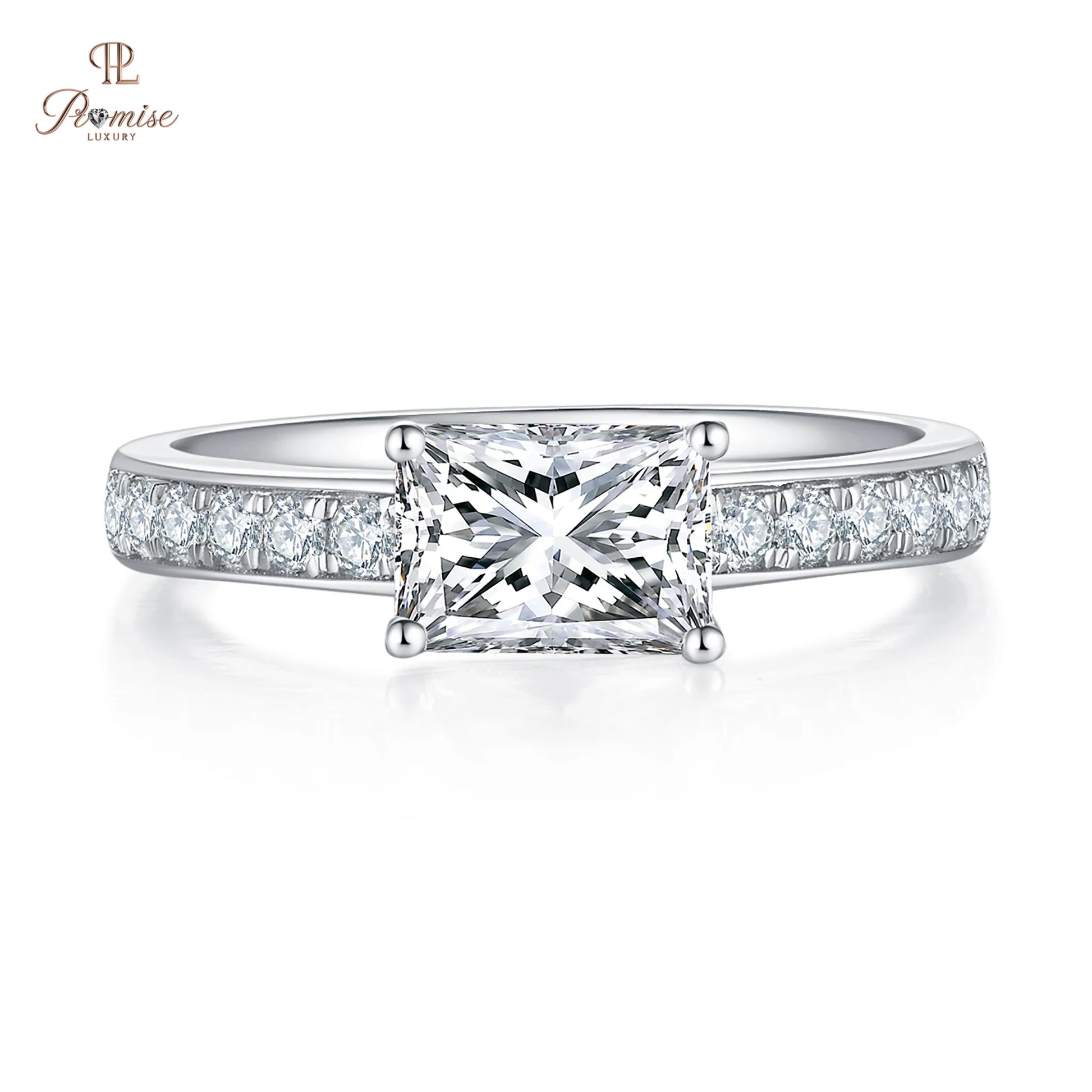 Radiant Cut Diamond Ring East-West Pavé Set – Bridal Ring